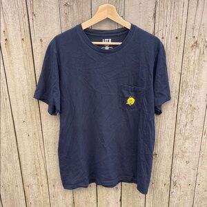 Uniqlo x KAWS Sesame Street Navy Blue Embroidered Big Bird Pocket Tee